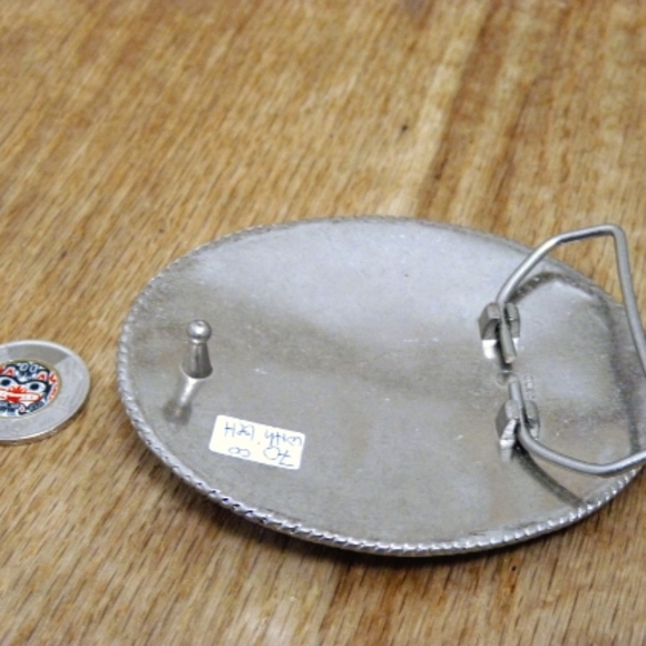 Women's belt buckle, oval blue stones, Buckles a la Mode brand - Picture 4 of 4